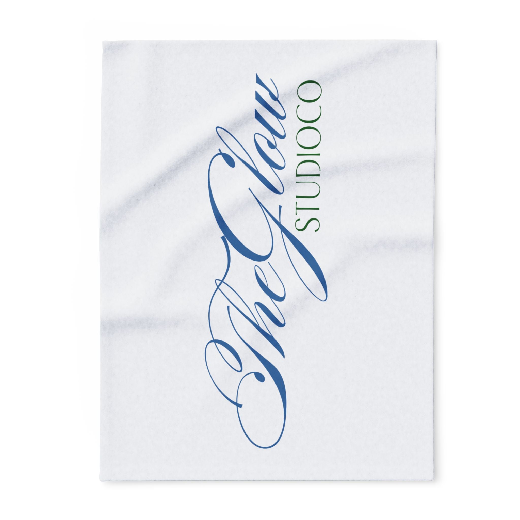 Arctic Fleece Blanket — Elegant "The Glow Studio Co" Script Logo Throw