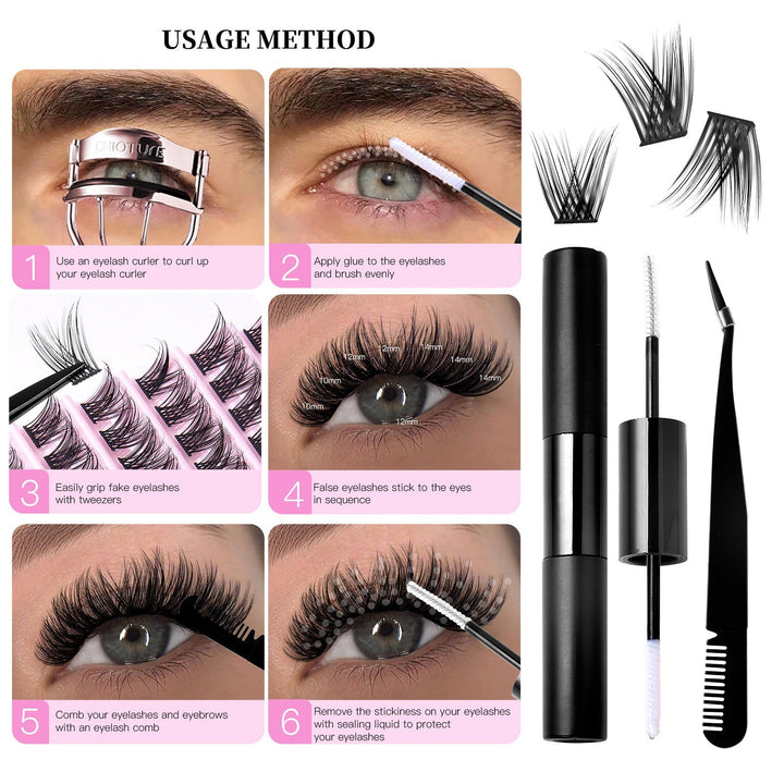 DIY Lash Extension Kit Bond Glue Tweezers Set