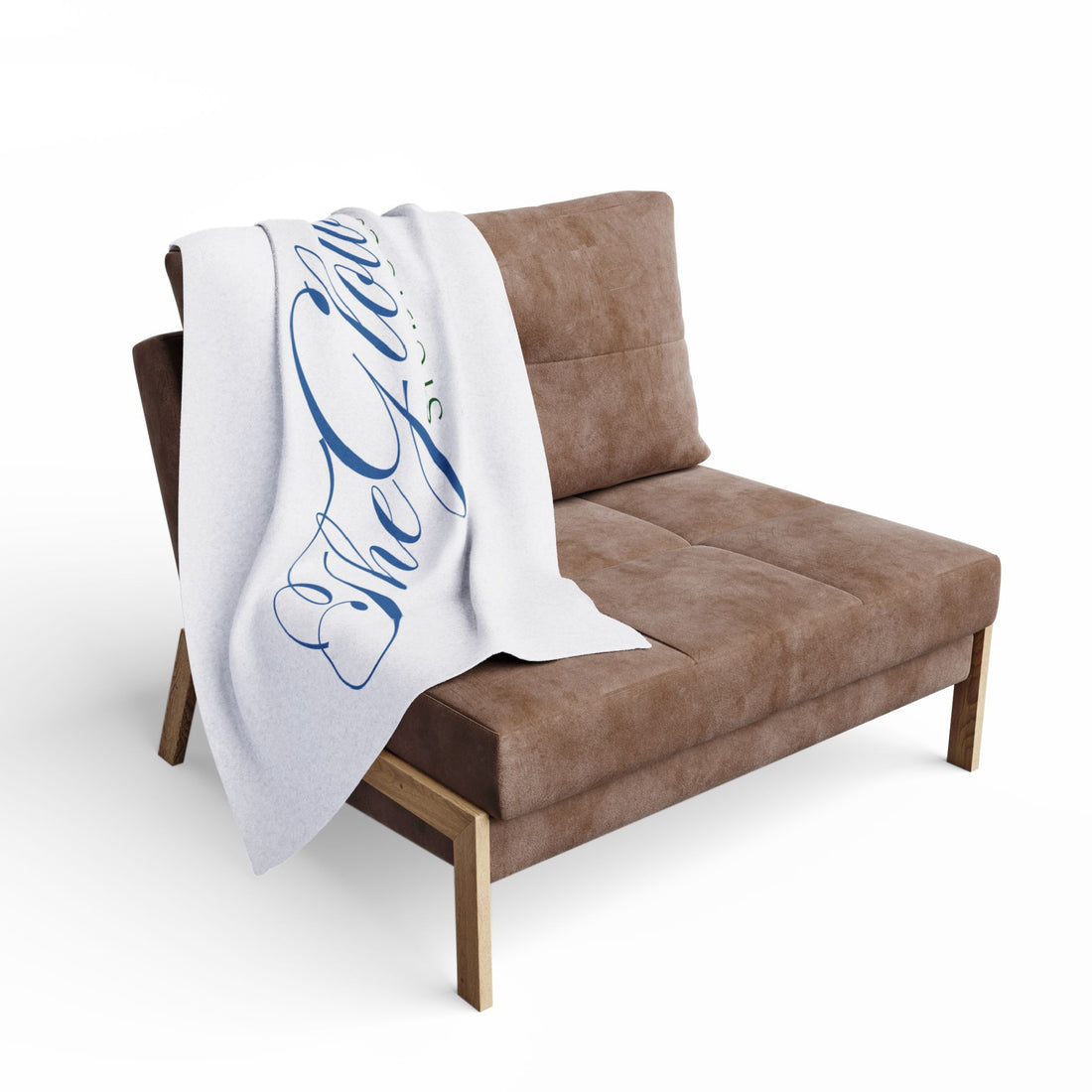 Arctic Fleece Blanket — Elegant "The Glow Studio Co" Script Logo Throw