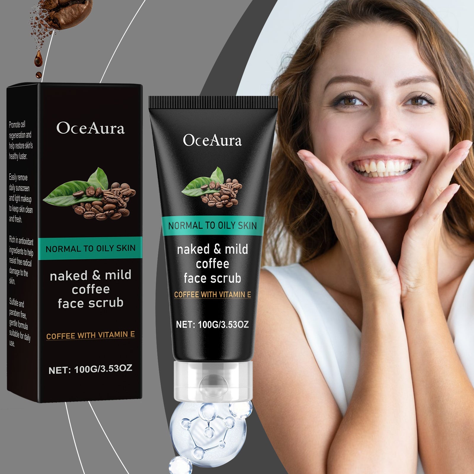 Caffeine Gentle Exfoliating Blackhead Pore Cleansing Face Wash
