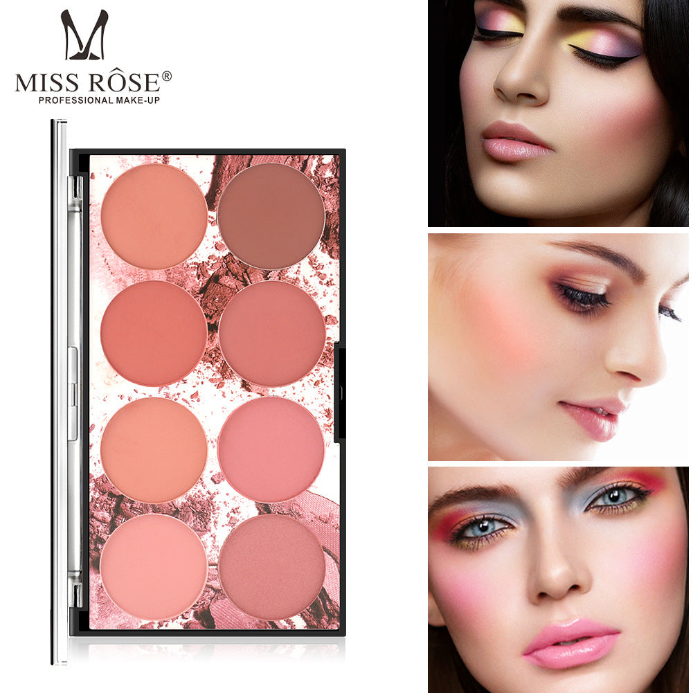 Miss Rose Eight Color Matte Blush Makeup Palette