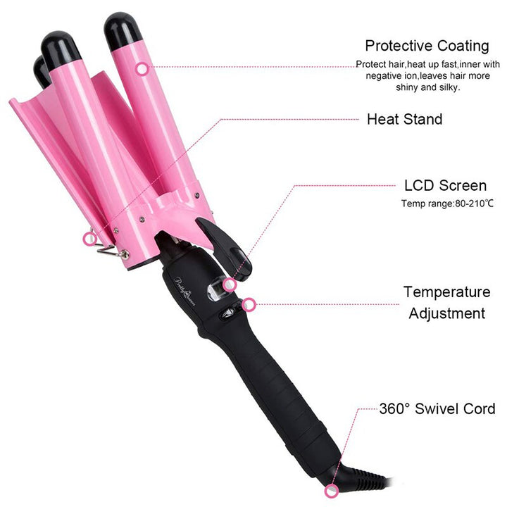 Ceramic Triple Barrel Hair Waver Curling Iron