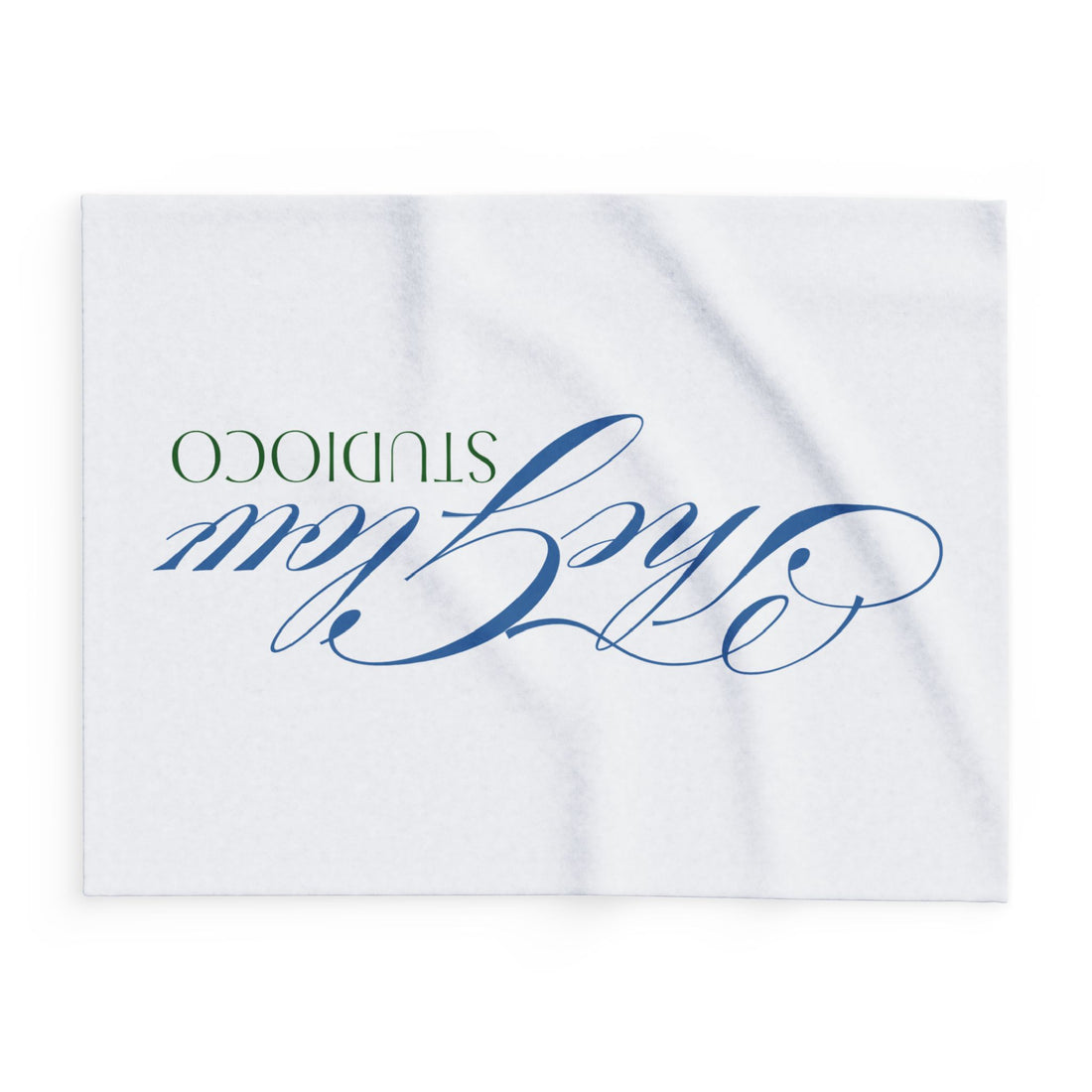 Arctic Fleece Blanket — Elegant "The Glow Studio Co" Script Logo Throw