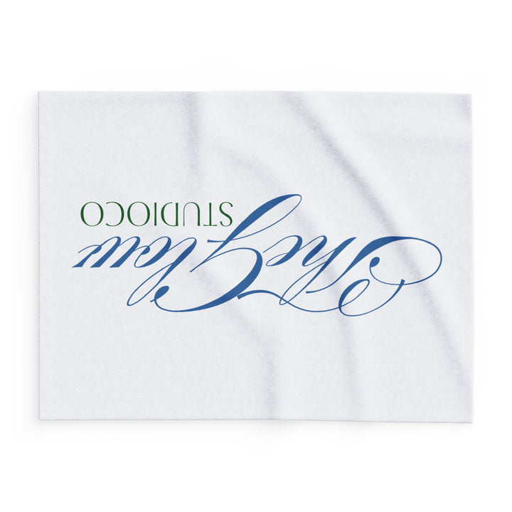 Arctic Fleece Blanket — Elegant "The Glow Studio Co" Script Logo Throw