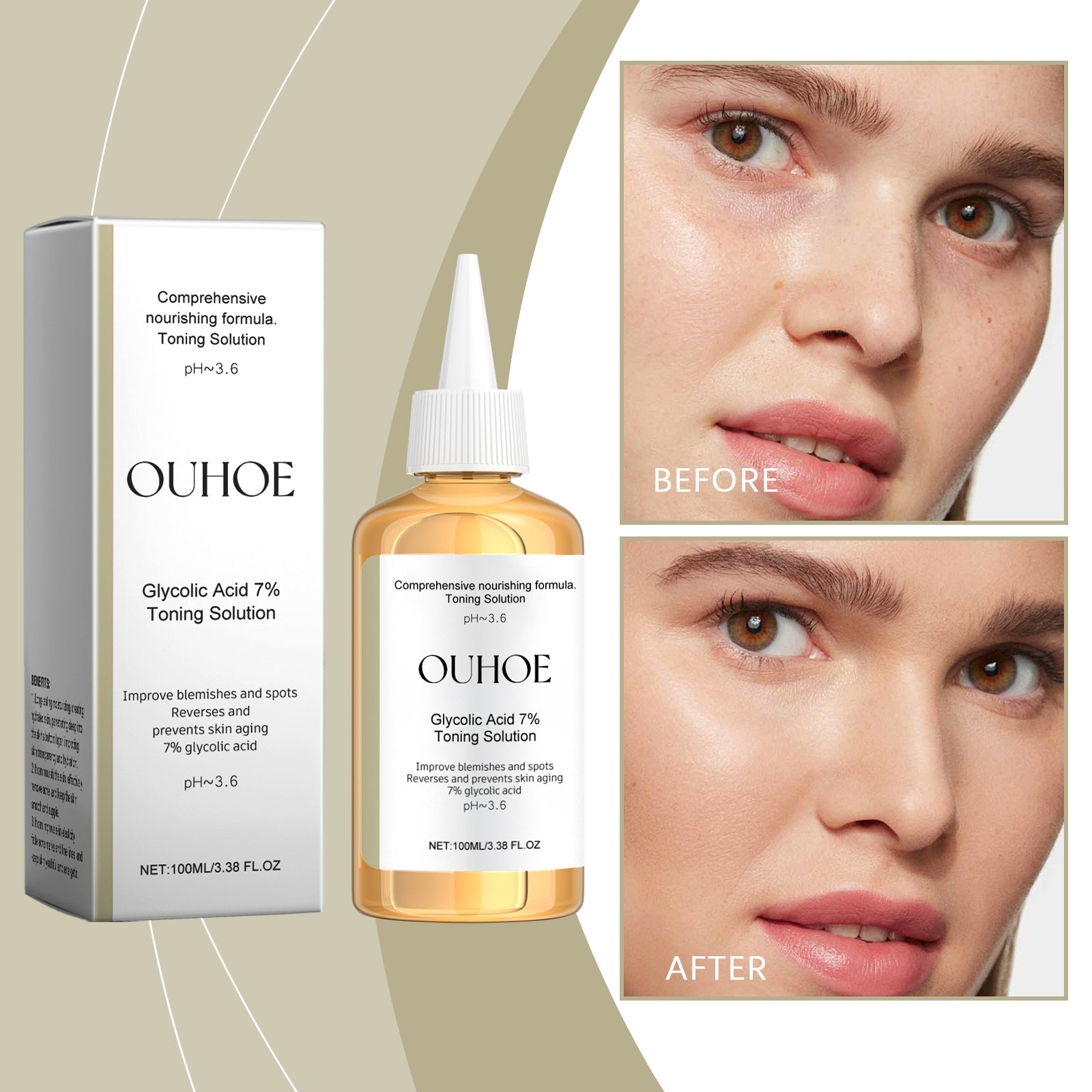 Glycolic Acid 7% Moisturizing Exfoliating Facial Toner Essence