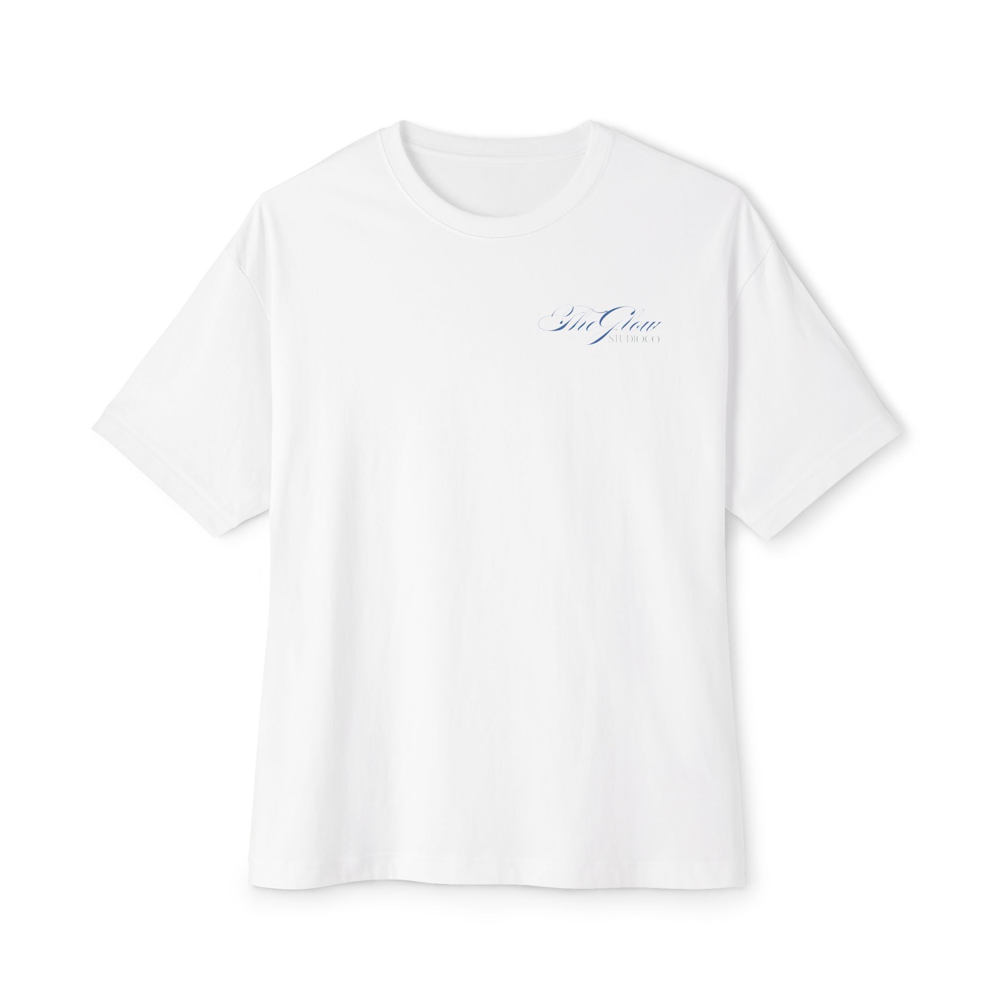 Minimal Script Chest Logo Tee — "Soul Journey" Oversized Boxy T-Shirt