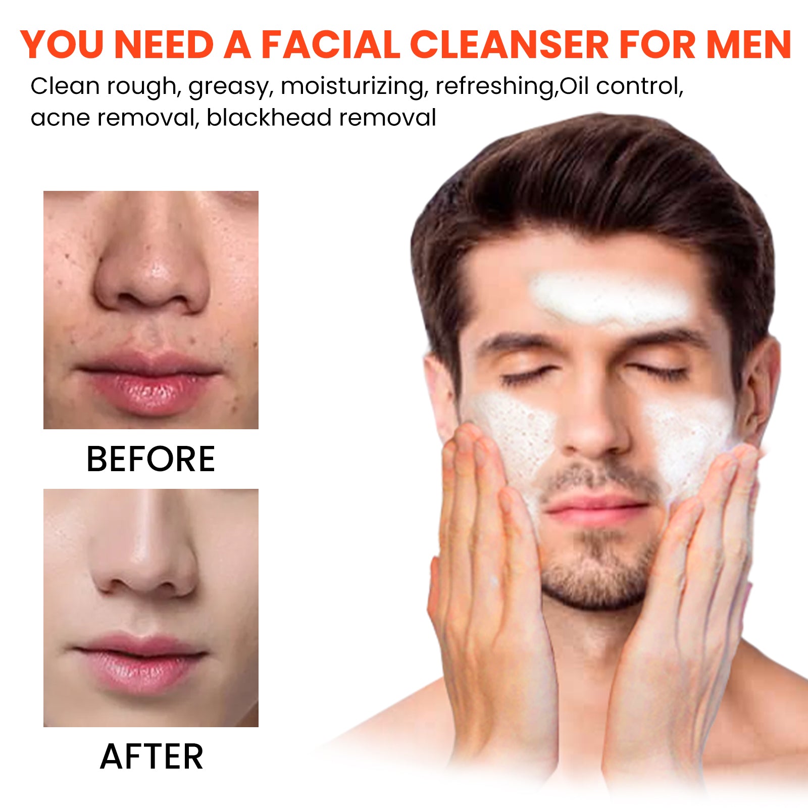 Men’s Volcanic Face Wash Deep Oil Control