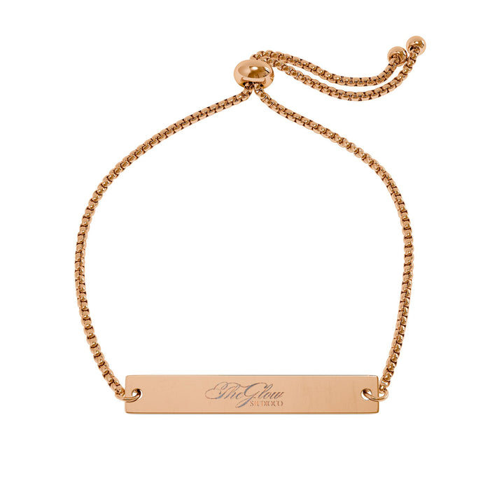 Engravable Adjustable Bar Bracelet – Personalized Name/Initial Plate