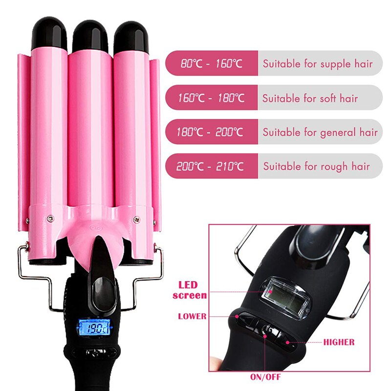 Ceramic Triple Barrel Hair Waver Curling Iron