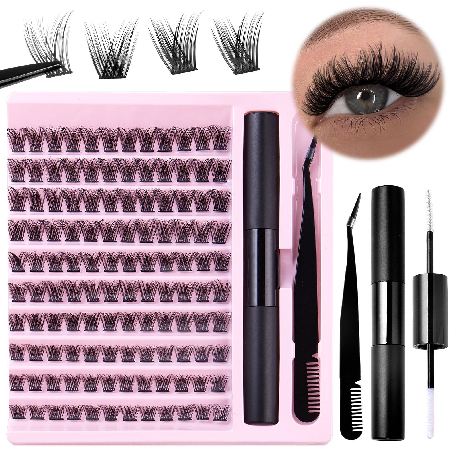 DIY Lash Extension Kit Bond Glue Tweezers Set