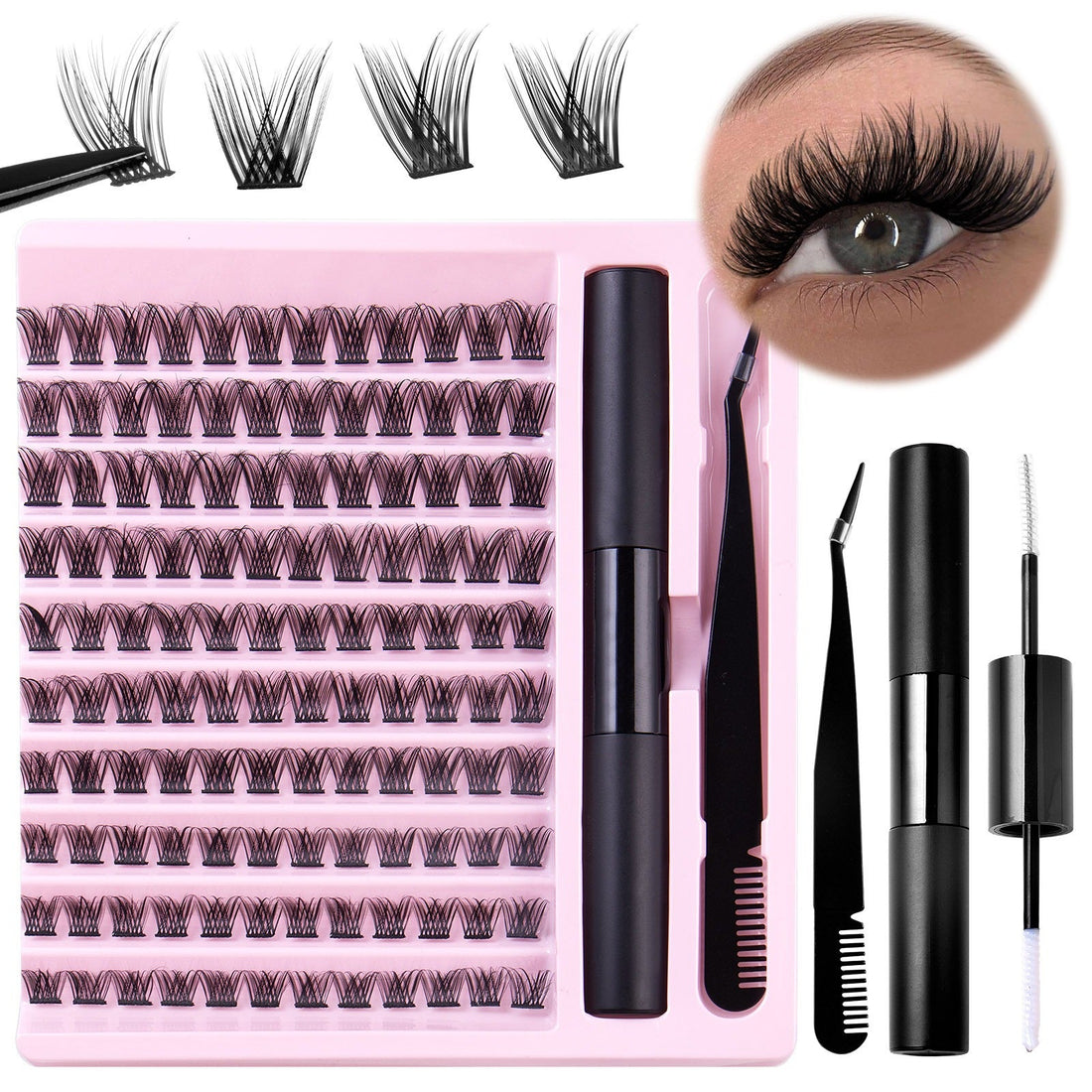 DIY Lash Extension Kit Bond Glue Tweezers Set