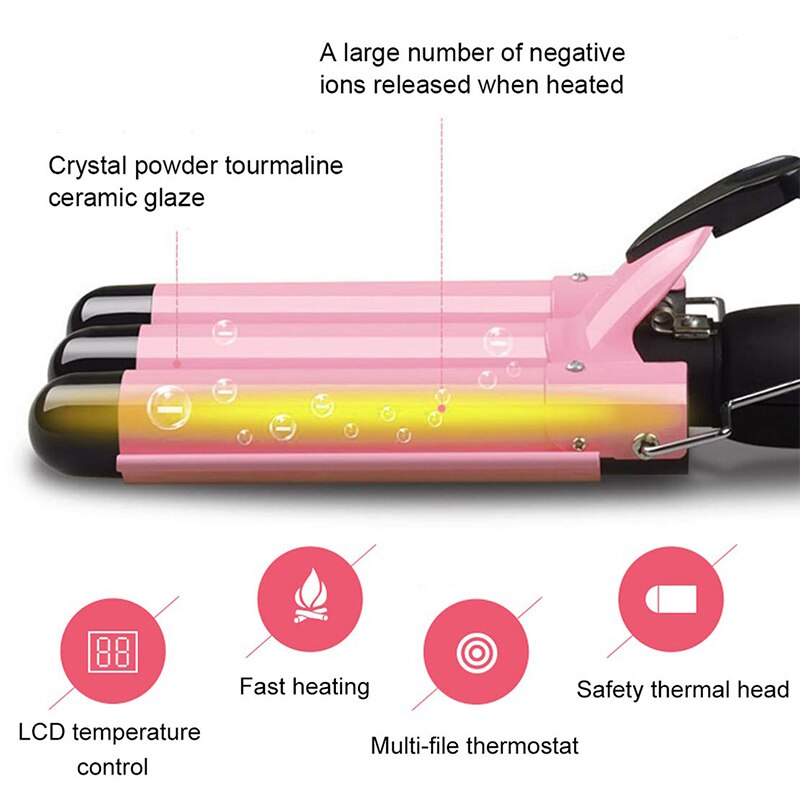 Ceramic Triple Barrel Hair Waver Curling Iron