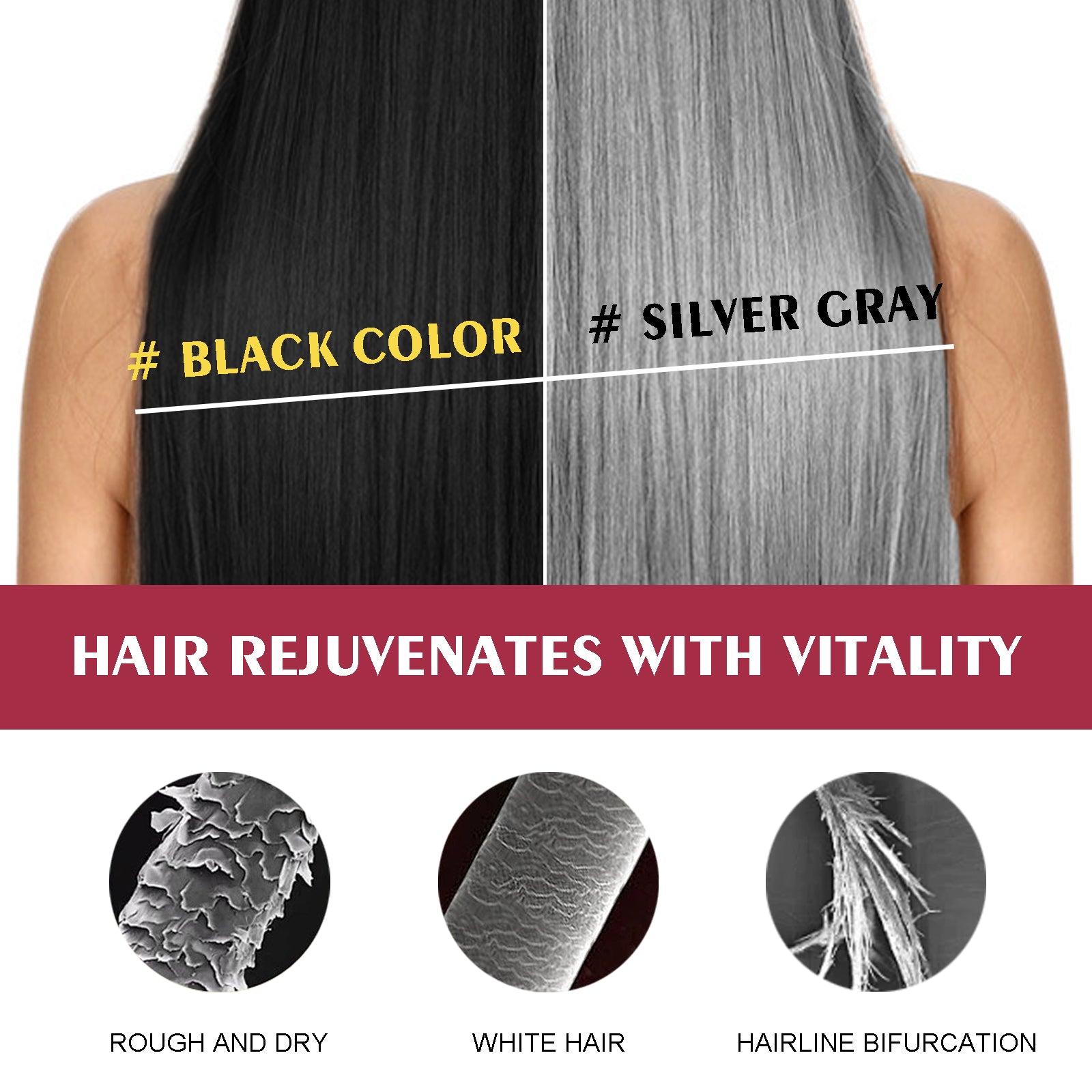 Black Hair Color Shampoo Moisturizing Scalp Care Formula
