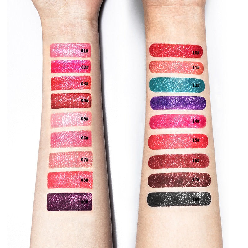 18 Color Shiny Glitter Waterproof Liquid Lip Gloss