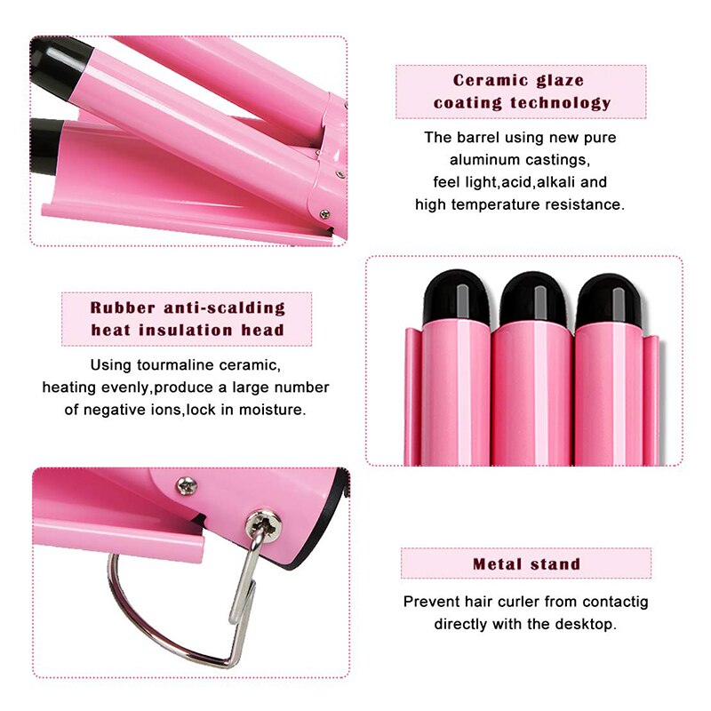 Ceramic Triple Barrel Hair Waver Curling Iron