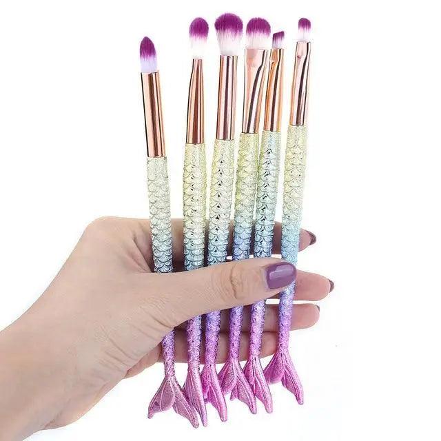 Mermaid Makeup Brushes Kit Foundation Eyeshadow Face Set