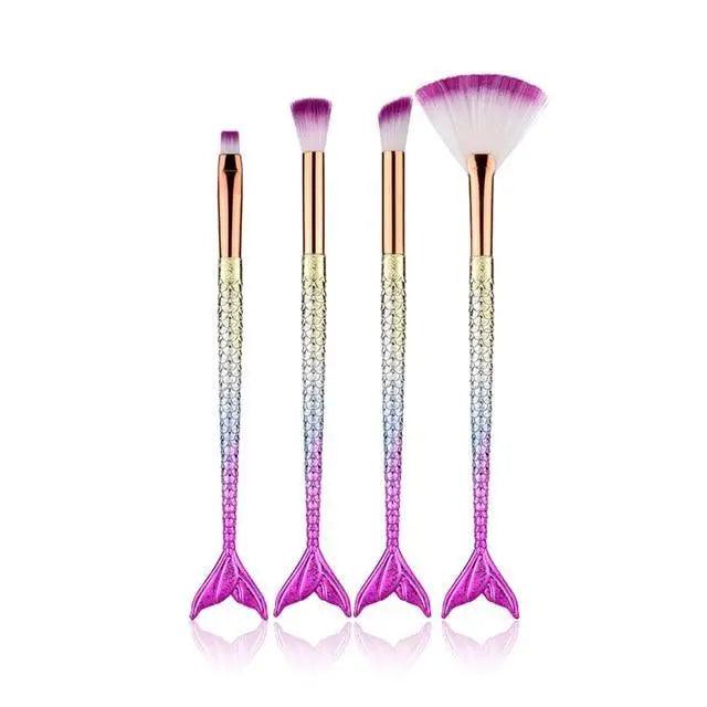 Mermaid Makeup Brushes Kit Foundation Eyeshadow Face Set