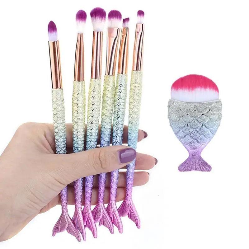 Mermaid Makeup Brushes Kit Foundation Eyeshadow Face Set
