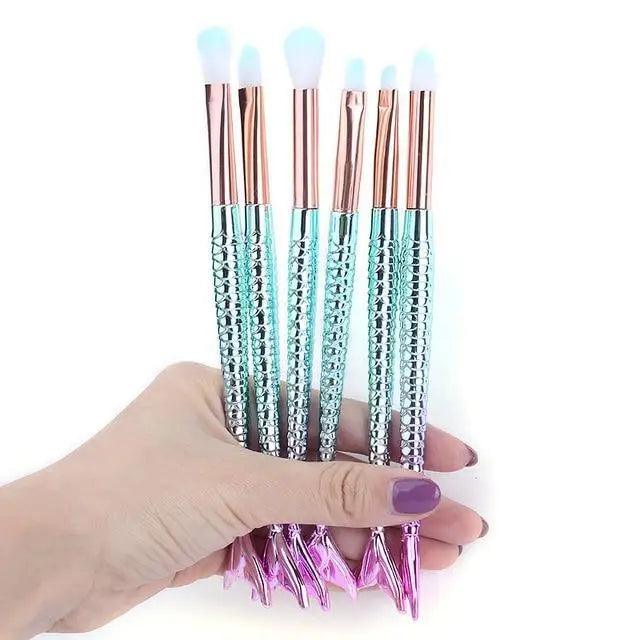 Mermaid Makeup Brushes Kit Foundation Eyeshadow Face Set