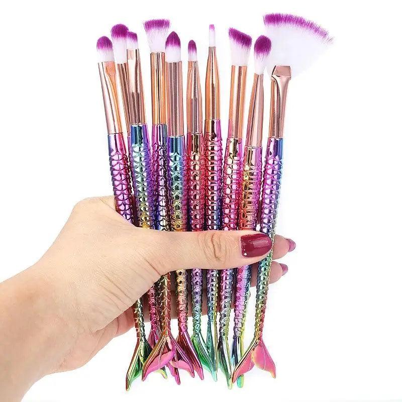 Mermaid Makeup Brushes Kit Foundation Eyeshadow Face Set