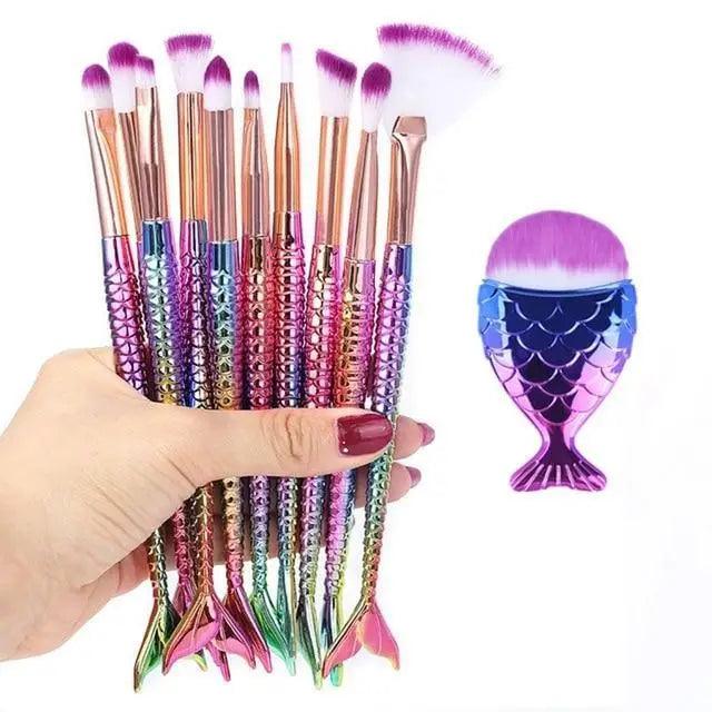 Mermaid Makeup Brushes Kit Foundation Eyeshadow Face Set