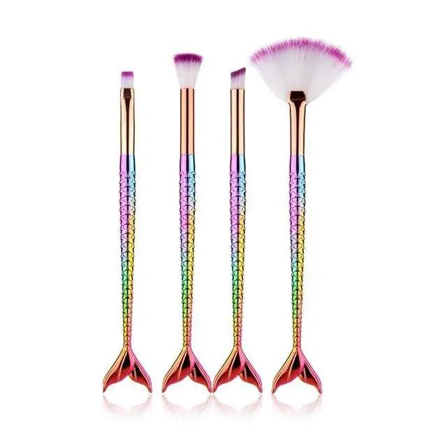 Mermaid Makeup Brushes Kit Foundation Eyeshadow Face Set