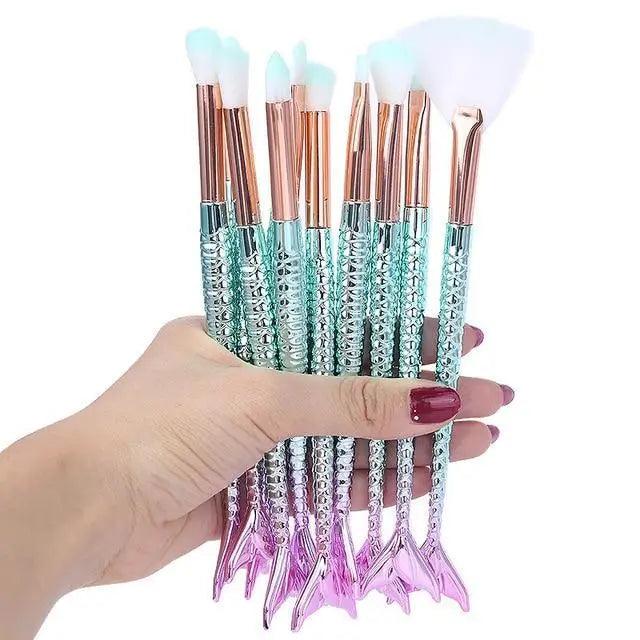 Mermaid Makeup Brushes Kit Foundation Eyeshadow Face Set