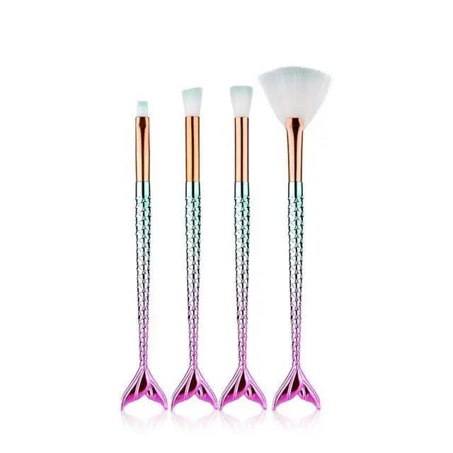 Mermaid Makeup Brushes Kit Foundation Eyeshadow Face Set