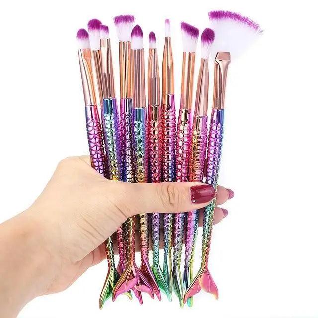 Mermaid Makeup Brushes Kit Foundation Eyeshadow Face Set