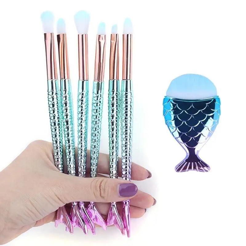 Mermaid Makeup Brushes Kit Foundation Eyeshadow Face Set