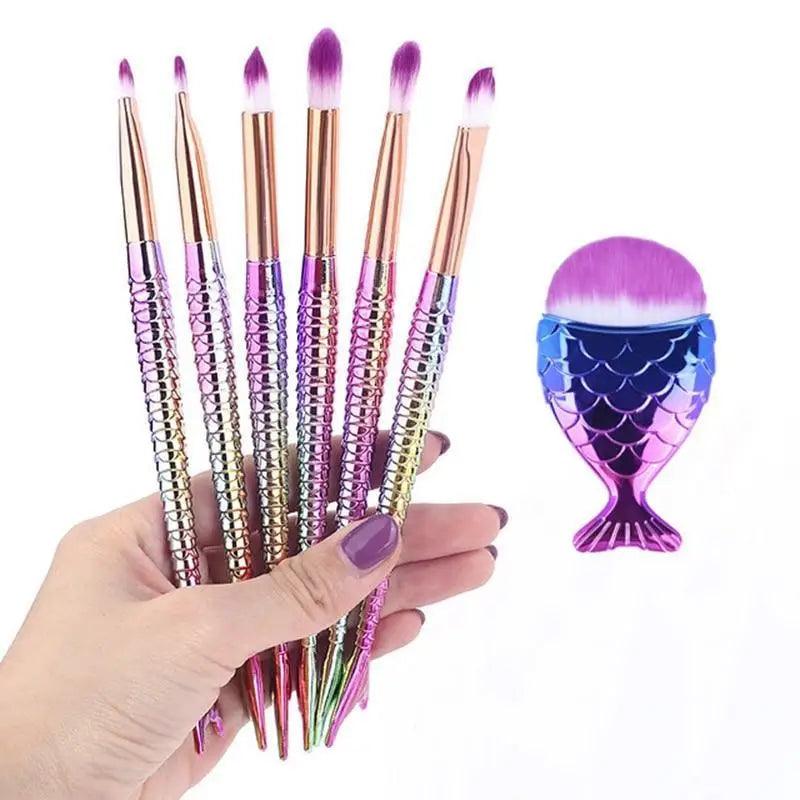 Mermaid Makeup Brushes Kit Foundation Eyeshadow Face Set