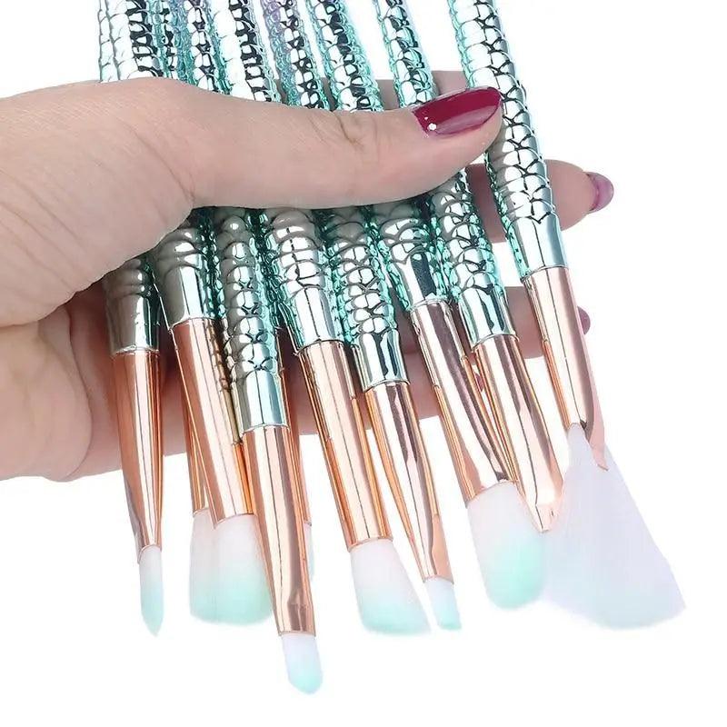 Mermaid Makeup Brushes Kit Foundation Eyeshadow Face Set